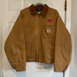 Carhartt J01 Brown Cotton Duck Detroit Blanket Lined BE&K Dupont Jacket Sz 56R